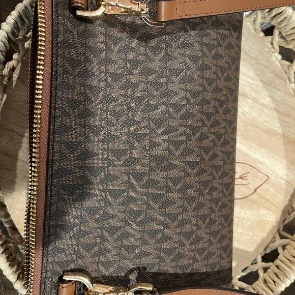 Michael Kors Brown and Tan Logo Messenger Bag - Picture 5 of 6